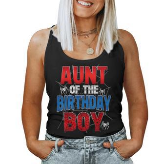 Aunt Of The Birthday Boy Matching Family Spider Web Women Tank Top - Monsterry DE