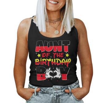 Aunt Of The Birthday Boy Mouse Family Matching Women Tank Top - Seseable