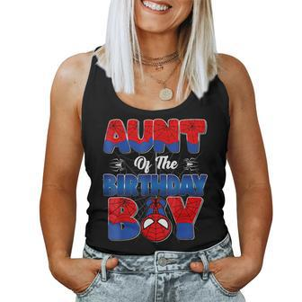 Aunt Of The Birthday Boy Spider Family Matching Women Tank Top - Seseable