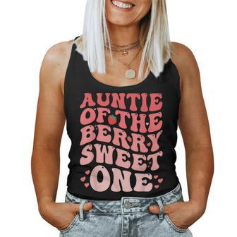 Auntie Of The Berry Sweet One Birthday Strawberry Girl Women Tank Top - Monsterry UK