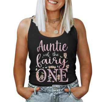 Auntie Of The Fairy One Aunt 1St Birthday Party Family Women Tank Top - Seseable
