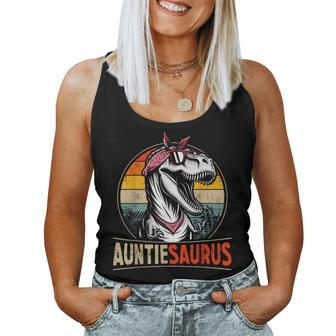 Auntiesaurus Dinosaur For Aunt Or Auntie Matching Family Women Tank Top - Seseable