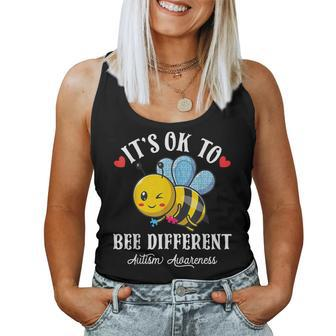 Autism Awareness Bee It's Ok To Be Different Autistic Bees Women Tank Top - Seseable