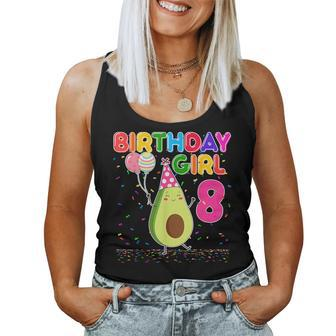 Avocados 8Th Birthday Girl 8 Years Old Avocados Theme B-Day Women Tank Top - Monsterry