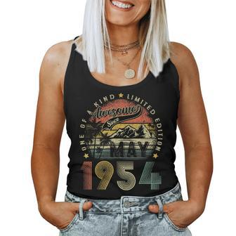 Awesome Since May 1954 Vintage 70Th Birthday Women Women Tank Top - Seseable