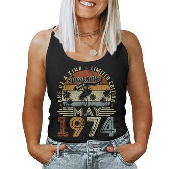 Awesome Since May 1974 Vintage 50Th Birthday Women Tank Top - Seseable