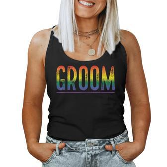 Bachelor Party Gay Pride Rainbow Groom Women Tank Top - Monsterry AU