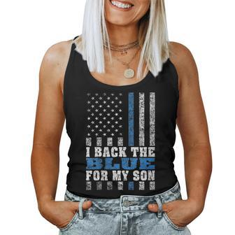 I Back The Blue For My Son Proud Police Mom Dad Parents Women Tank Top - Monsterry AU