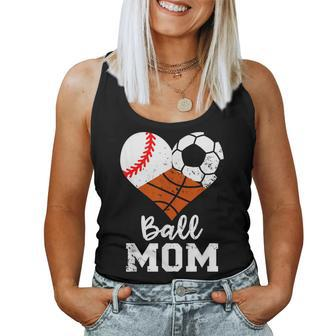 Ball Mom Baseball Soccer Basketball Mom Women Tank Top - Monsterry