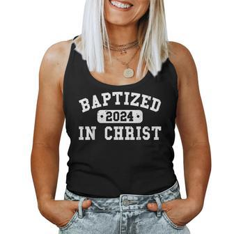Baptized 2024 Christian Water Baptism Church Group Christ Women Tank Top - Monsterry DE