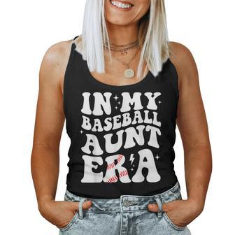 In My Baseball Aunt Era Groovy Vintage Baseball Aunt Auntie Women Tank Top - Seseable