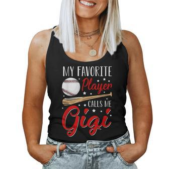 Baseball My Favorite Player Calls Me Gigi Heart Grandma Women Tank Top - Monsterry
