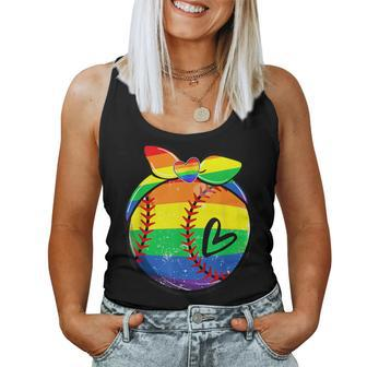 Baseball Gay Pride Lgbt Rainbow Flag Lgbtq Sports Lover Women Tank Top - Monsterry DE