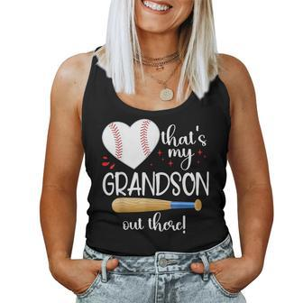 Baseball Grandma Thats My Grandson Out There Women Women Tank Top | Mazezy