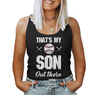 Baseball Mama Papa Lustig Das Ist Mein Sohn Da Draußen Baseball Tank Top Frauen - Geschenkecke