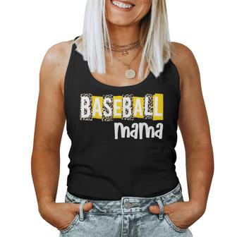 Baseball Mama Yellow Leopard Print Baseball Mom Gear Sports Women Tank Top | Mazezy AU