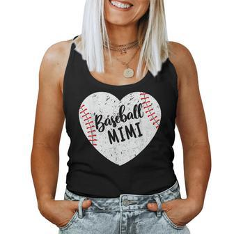 Baseball Mimi Retro Heart Baseball Grandma Mother's Day Women Tank Top - Monsterry CA