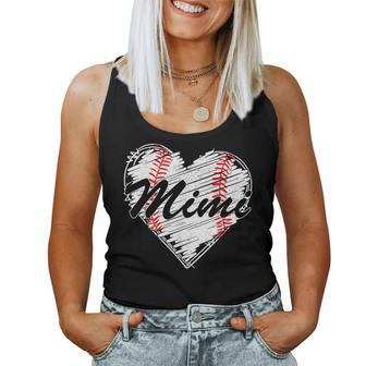 Baseball Mimi Retro Heart Baseball Grandma Mother's Day Women Tank Top - Seseable