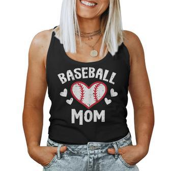 Baseball Mom Heart Family Matching Mommy Mama Women Women Tank Top - Seseable