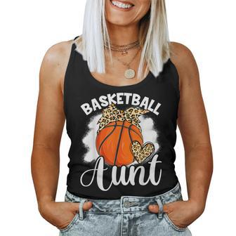 Basketball Aunt Leopard Heart Auntie Mother's Day Women Tank Top | Mazezy UK