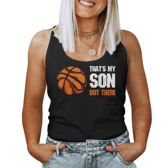 Basketball Mama Papa Lustig Das Ist Mein Sohn Da Draußen Basketball Tank Top Frauen - Geschenkecke