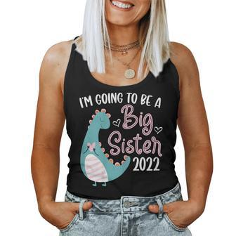 Become Big Sister 2022 Dinosaur Big Sis Women Tank Top - Monsterry AU