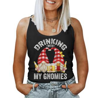 Beer Drinking With My Gnomies For Beer Gnomes Women Tank Top - Monsterry