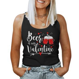 Beer Is My Valentine Day Drunk Cupid Drinking Heart Women Tank Top - Seseable