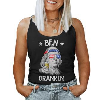 Ben Drankin 4Th Of July Benjamin Franklin Usa Flag Women Tank Top - Thegiftio UK