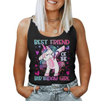 Best Friend Of The Birthday Girl Dabbing Unicorn Girl Women Tank Top - Seseable