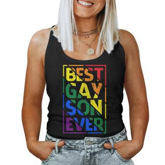Best Gay Son Ever Lgbt Pride Rainbow Flag Family Outfit Love Women Tank Top - Monsterry