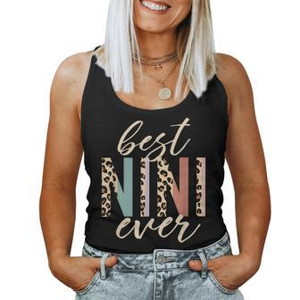 Best Nini Ever Leopard Print Mother's Day Women Tank Top - Seseable