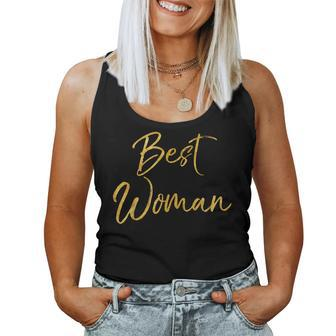 Best Woman Cute Gold Girl Groomsman For Women Women Tank Top - Monsterry