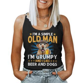 Bichon I’M A Simple Old Man I’M Grumpy&I Like Beer&Dogs Fun Women Tank Top - Seseable