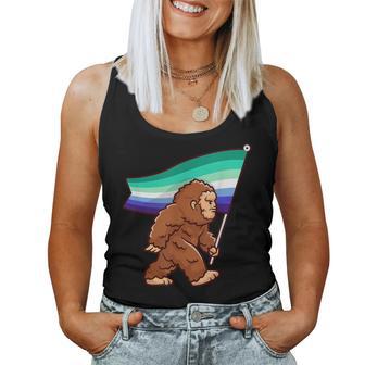 Bigfoot Gay Pride Lgbt Rainbow Mlm Flag Sasquatch Women Tank Top - Monsterry UK