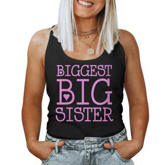 Biggest Big Sister Pink Hearts Big Sister To Be Cuello Camiseta sin mangas para mujer - Regaloses