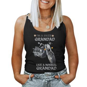 Biker Grandad Much Cooler Ever Motorbike Dad Women Tank Top - Monsterry CA