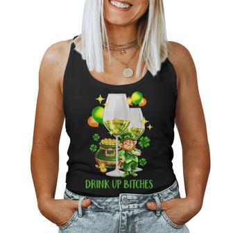 Bitches Drink Up St Patrick Day Wine Party Women Tank Top - Monsterry
