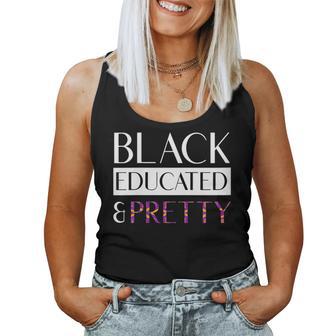 Black Educated And Pretty Kente Pattern West African Style Women Tank Top - Monsterry AU