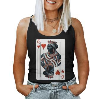 Black Queen Of Hearts Card Deck Game Proud Black Woman Women Tank Top - Thegiftio UK