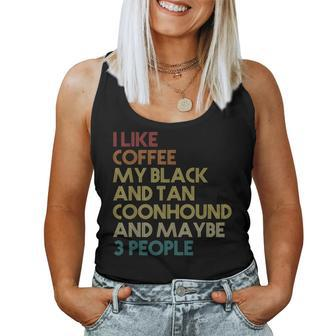 Black And Tan Coonhound Dog Owner Coffee Lover Retro Vintage Women Tank Top - Monsterry