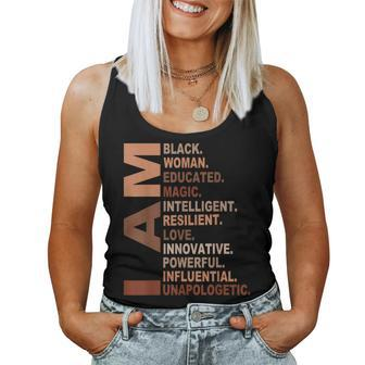 I Am Black Woman Black History Month Unapologetically Women Tank Top | Mazezy CA