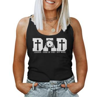 Blessed Dad Daddy Cross Christian Religious Father's Day Women Tank Top - Monsterry AU