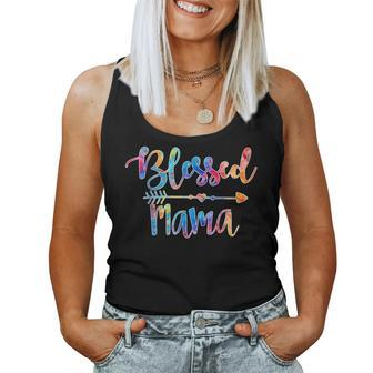 Blessed Mama Cute Tie Dye Print Women Tank Top - Thegiftio UK