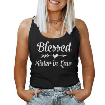 Blessed Sister In Law Heart & Arrow Graphics Women Tank Top - Monsterry