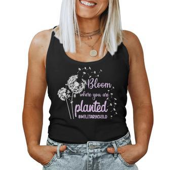 Bloom Where You Are Planted Dandelion Purple Up Military Kid Women Tank Top - Seseable