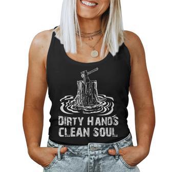 Blue Collar Mechanic Dirty Hands Quote Women Tank Top - Monsterry