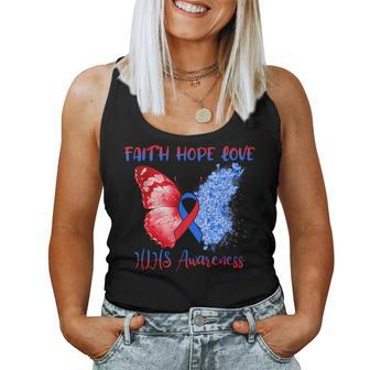 Blue Red Ribbon Butterfly Faith Hope Love Hlhs Awareness Women Tank Top - Monsterry AU