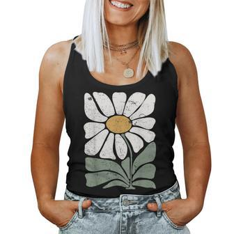 Boho Daisy Flower Retro Botanical Wildflower Gardener Women Tank Top - Seseable