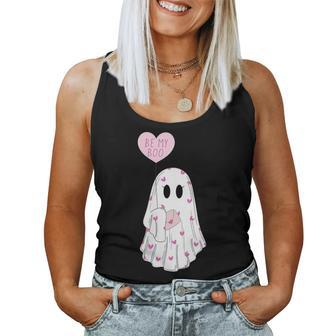 Be My Boo Valentine Cute Heart Ghost Valentine Costume Women Tank Top - Monsterry